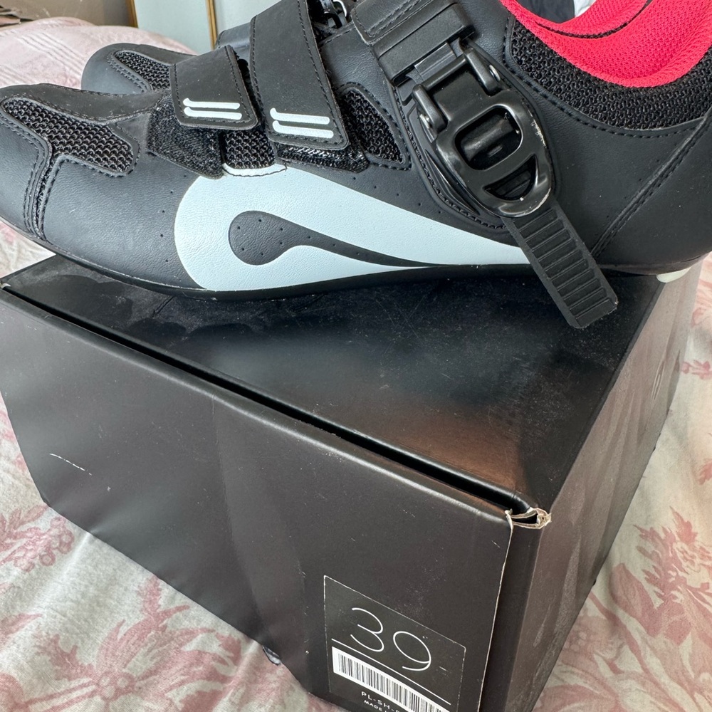 Peloton Black and Red Cycling Shoes